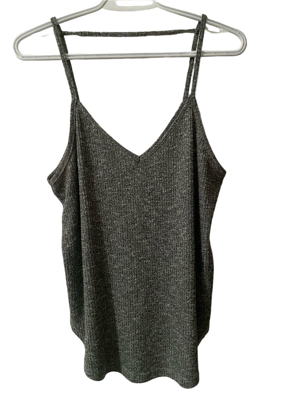 Ardene Knit Cami Tank with back strap detail - heather grey, size large